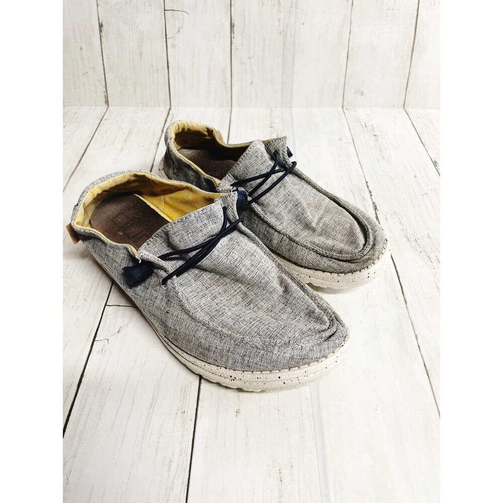 Hey Dude Wendy Chambray Slip On Women Shoes Size 9
